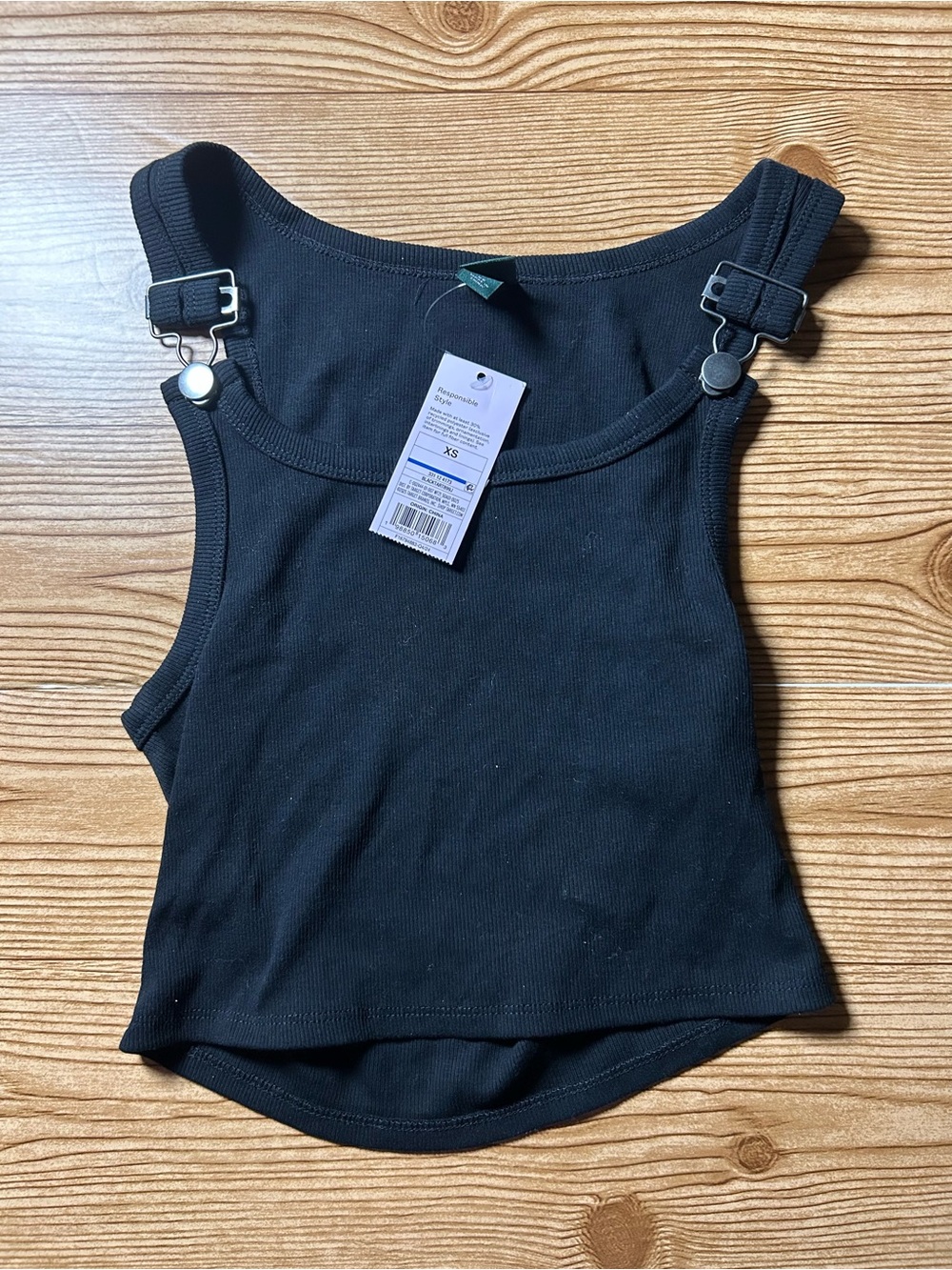 Target Black Ribbed Tank with Adjustable Buckle Straps